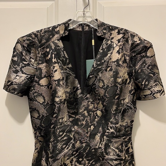 Zac Posen Python-Print Short Sleeve Dress - Picture 4 of 16